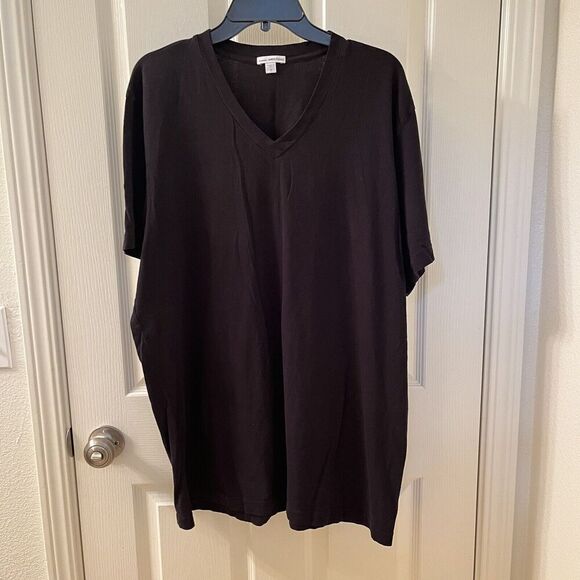 Standard James Perse Black Short Sleeve V Neck T-Shirt Men's Size 5 XXL MLJ3352 - Picture 1 of 10